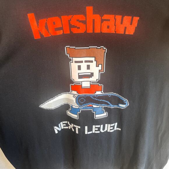 Kershaw Mens Size XXL Black Short Sleeves Graphic Next Level Pixel Tee Shirt - Picture 3 of 5